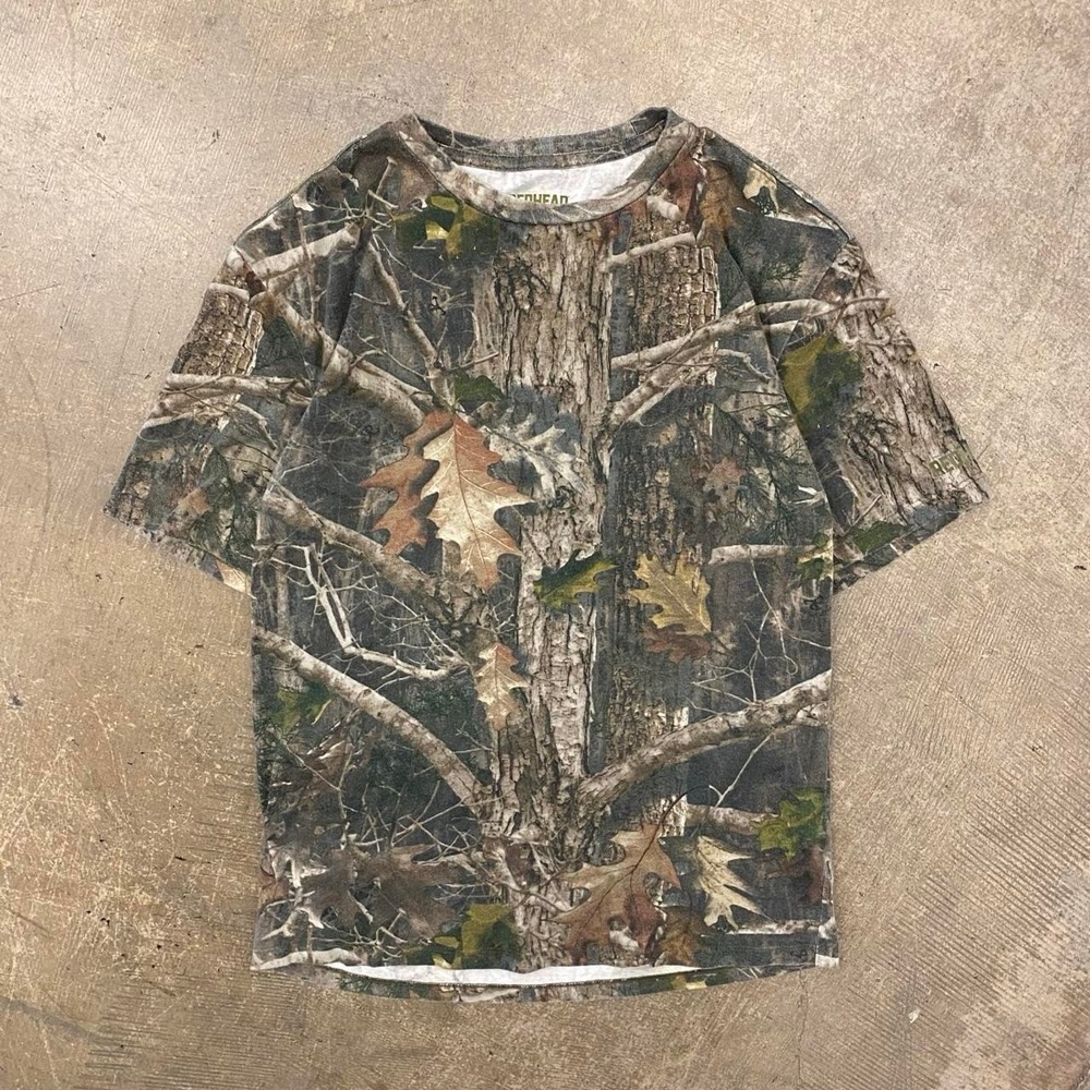 Red Head Camo AOP Blank Hunting Vintage Style T-Shirt Size Medium